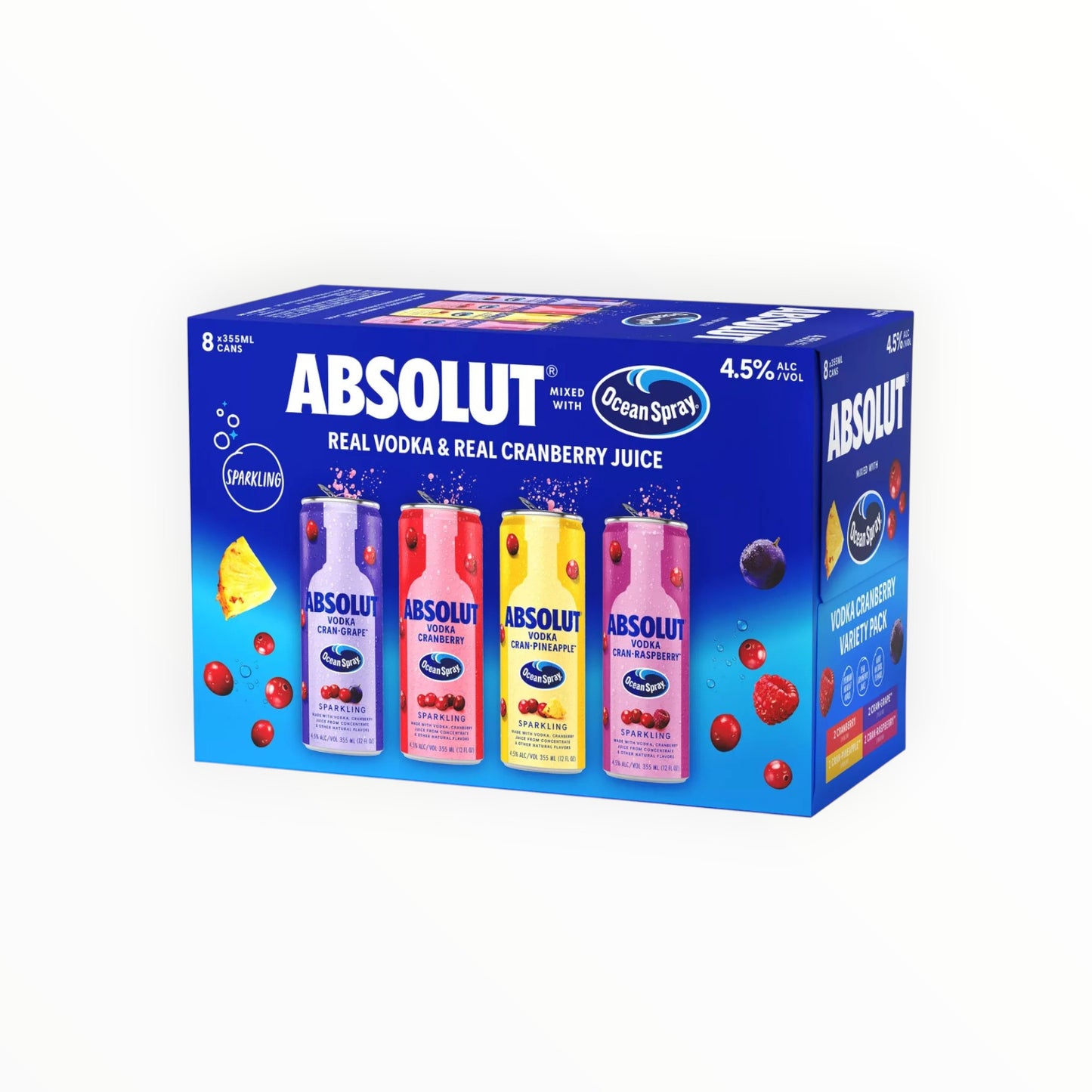 ABSOLUTE OCEAN SPRAY VARIETY RTD 3/8PK/355ML