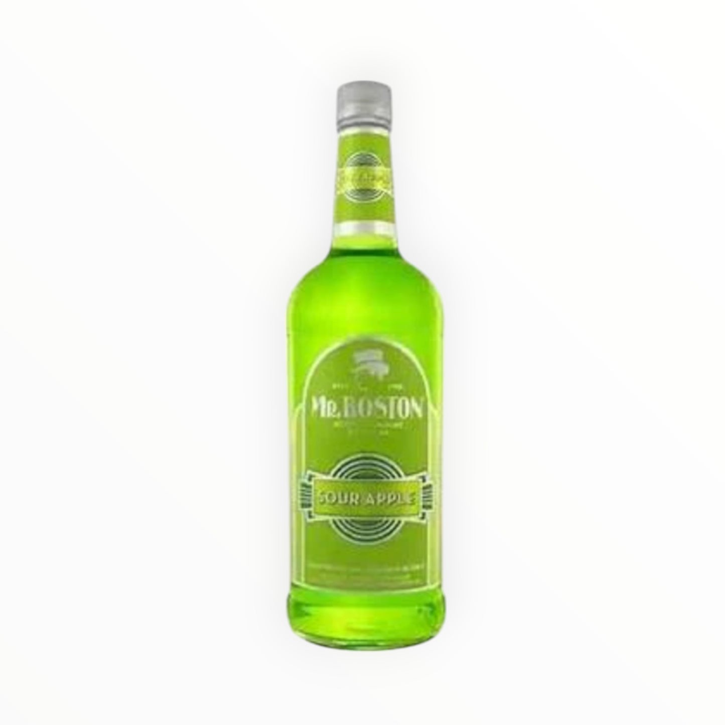 MR BOSTON SOUR APPLE SCHNAPPS LIQUEUR 1L