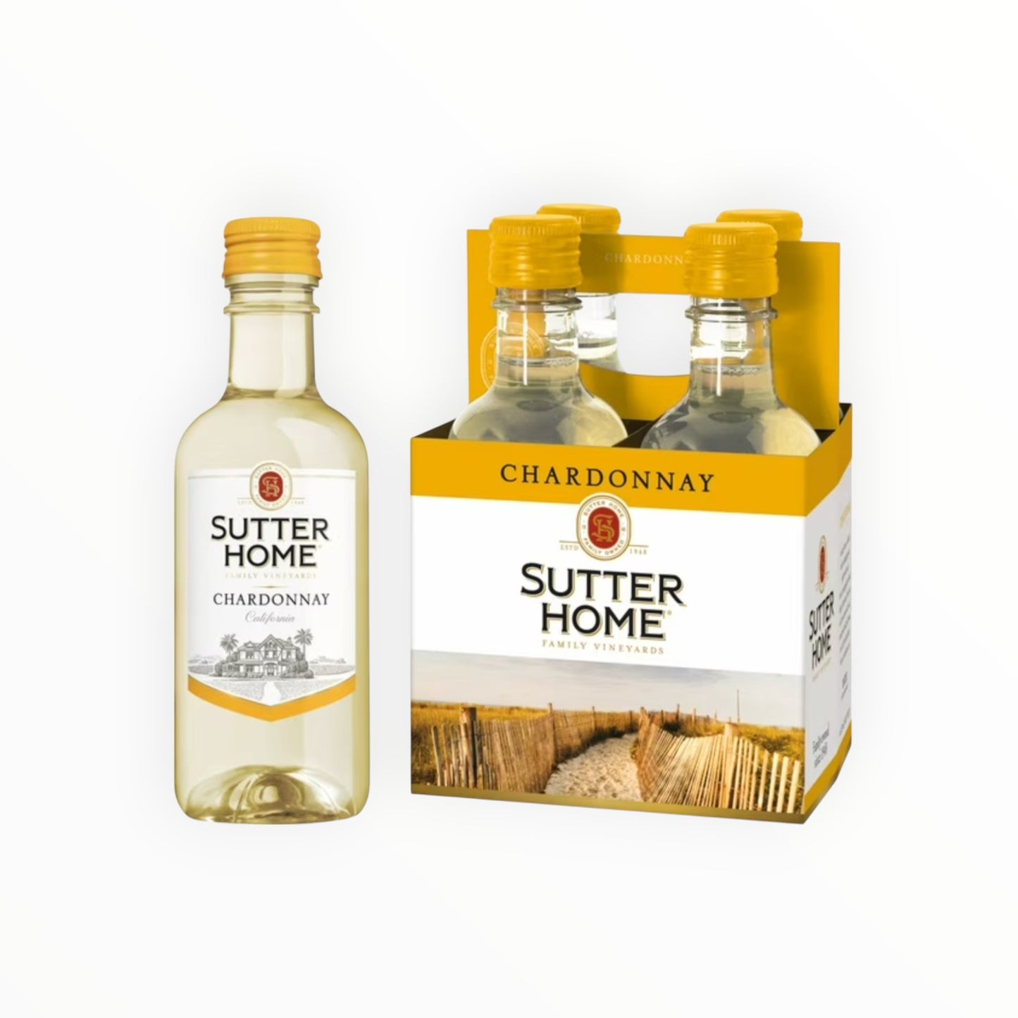 SUTTER HOME CHARDONNAY 4PK/187ML