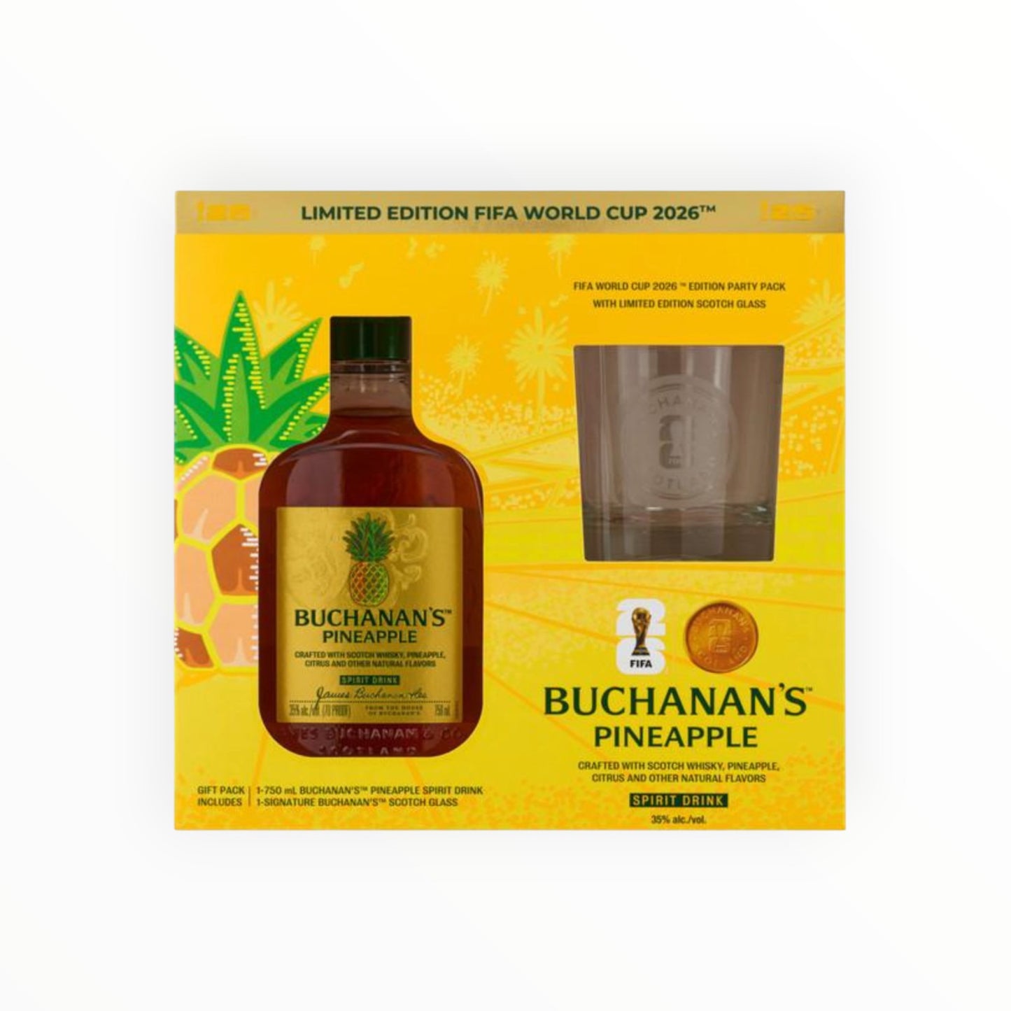 BUCHANANS PINEAPPLE FIFA GLASS SCOTCH 750ML
