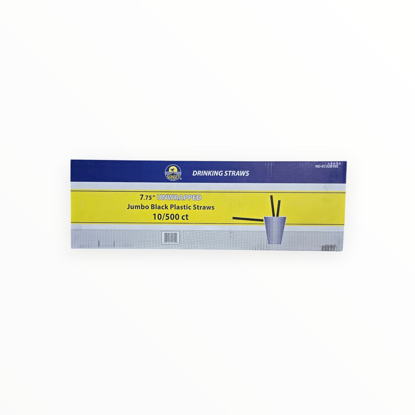 SUNSET 7.75 DRINKING STRAWS JUMBO BLACK 10/500 (5000)