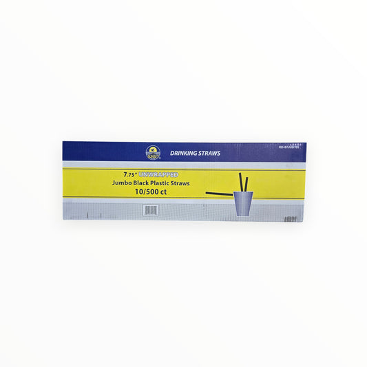 SUNSET 7.75 DRINKING STRAWS JUMBO BLACK 10/500 (5000)